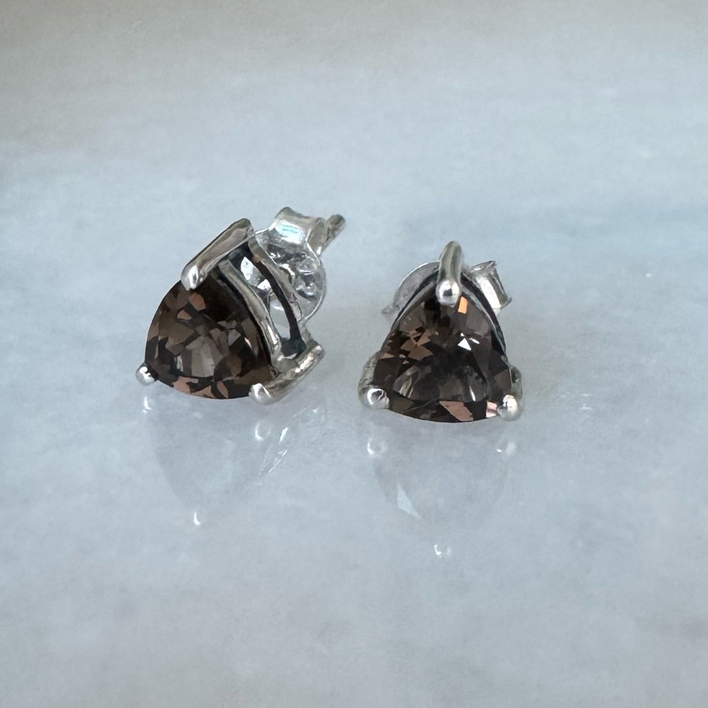 NWOT Tuckernuck Payton Earrings, Smoky Quartz, Sterling Silver